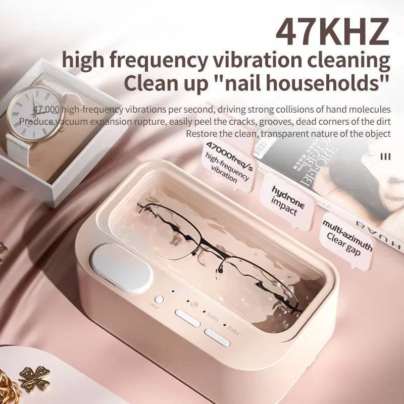 48Khz Cleaning Machine Ultrasonic Cleaner Double Bin Vibration Full Cleaning Jewelry Household Adjustable CleanerNew Oasis Select