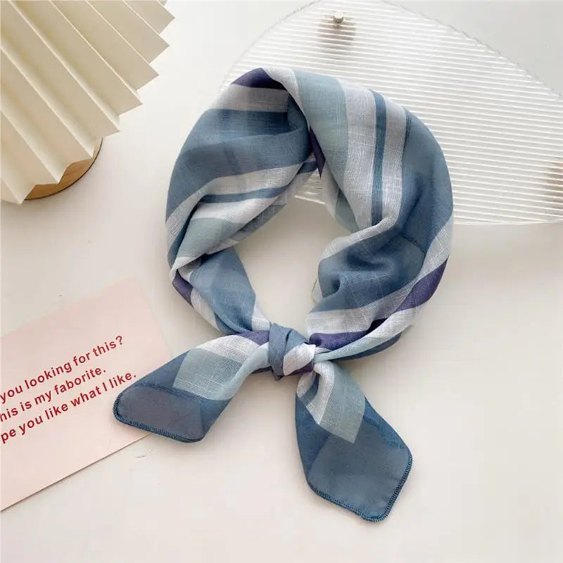 58cm Cotton Linen Handkerchief Print Square Neck Scarf Women Small Shawls Hair Scarfs Female Bag Scarves Head Scarf Oasis Select 08