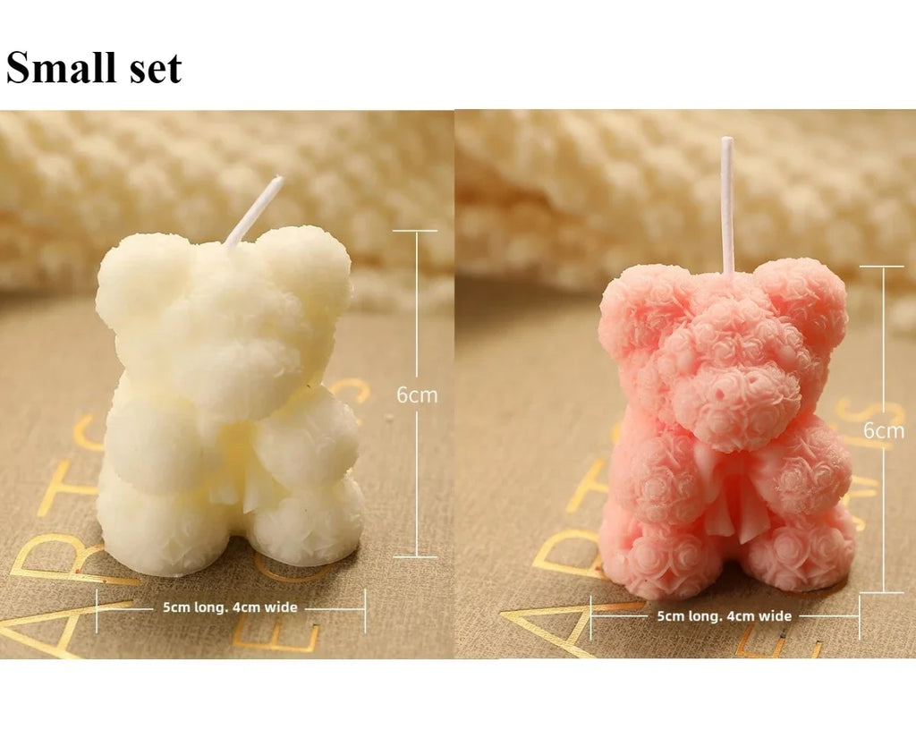 Hand Gift Creative Rose Bear Home Decoration Fragrance Advanced Atmosphere Birthday Gift Scented Candle Oasis Select Small set