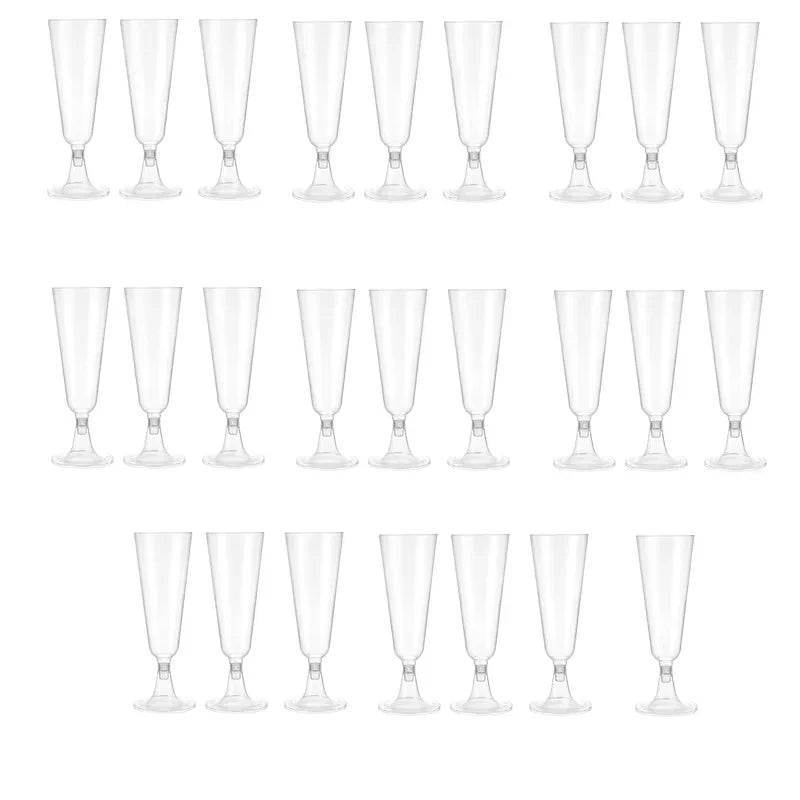 25pcs 150ml Disposable Cups Sparkling Champagne Bar Cups Plastic Champagne Flutes Clear Toasting Glasses for Weddings Party Oasis Select Clear-25PCs 25pcs