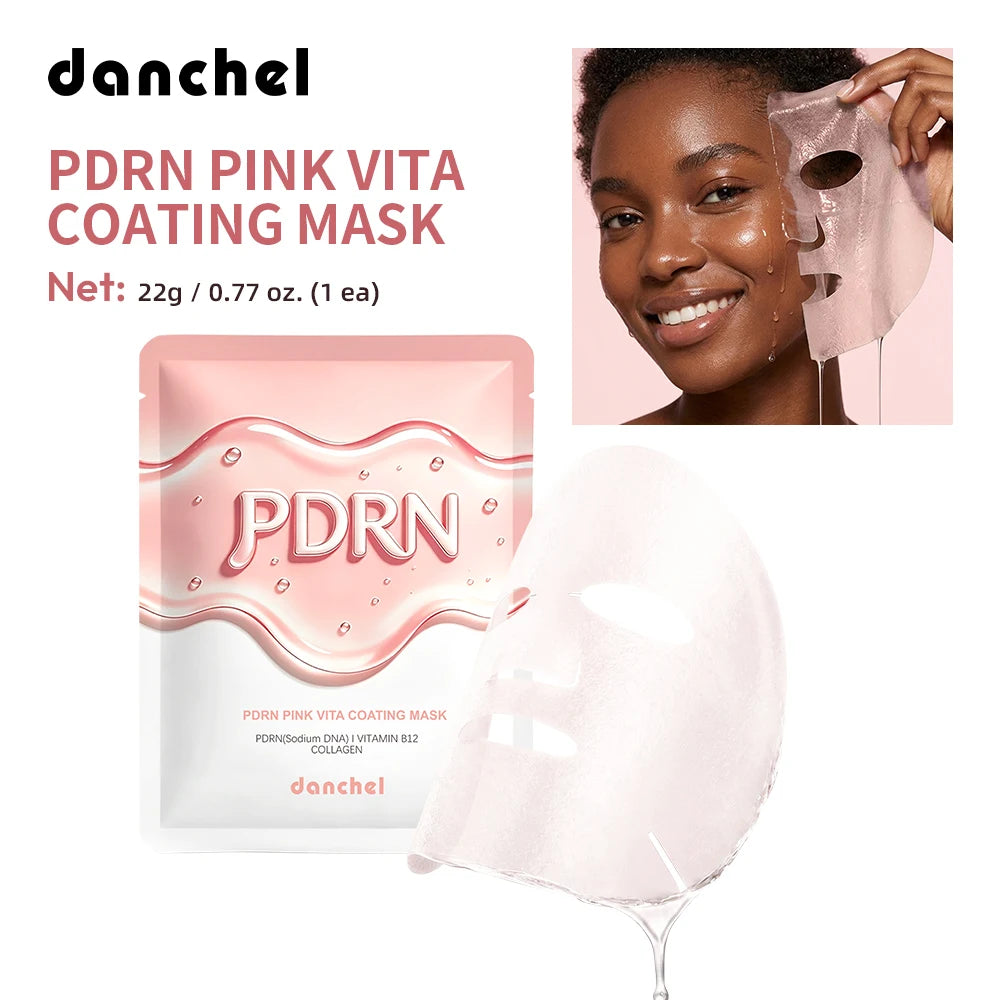 Salmon DNA PDRN Pink Vitamin Facial Mask Korean Glass Skin Hydrating Firming Balancing Sheet Mask Nourish Repair Daily Skin Care Oasis Select 1 pc