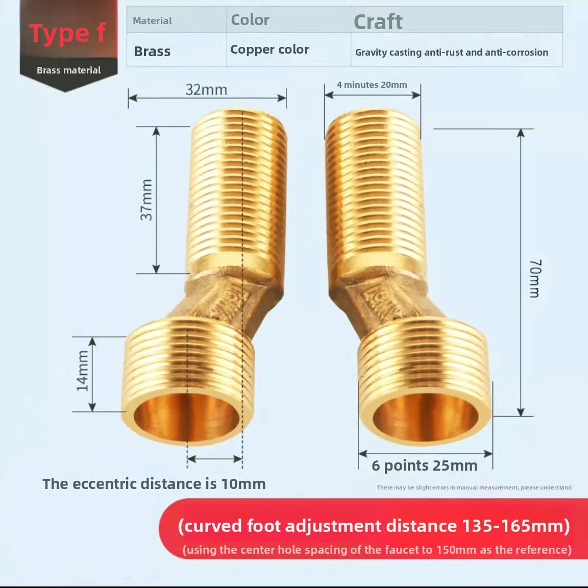 1pcsStainless Steel Angled Curved Foot 360° Rotatable Angle Adjustment Shower Faucet Adapter Wall Mounted Eccentric Screw Corner Oasis Select F 1pcs