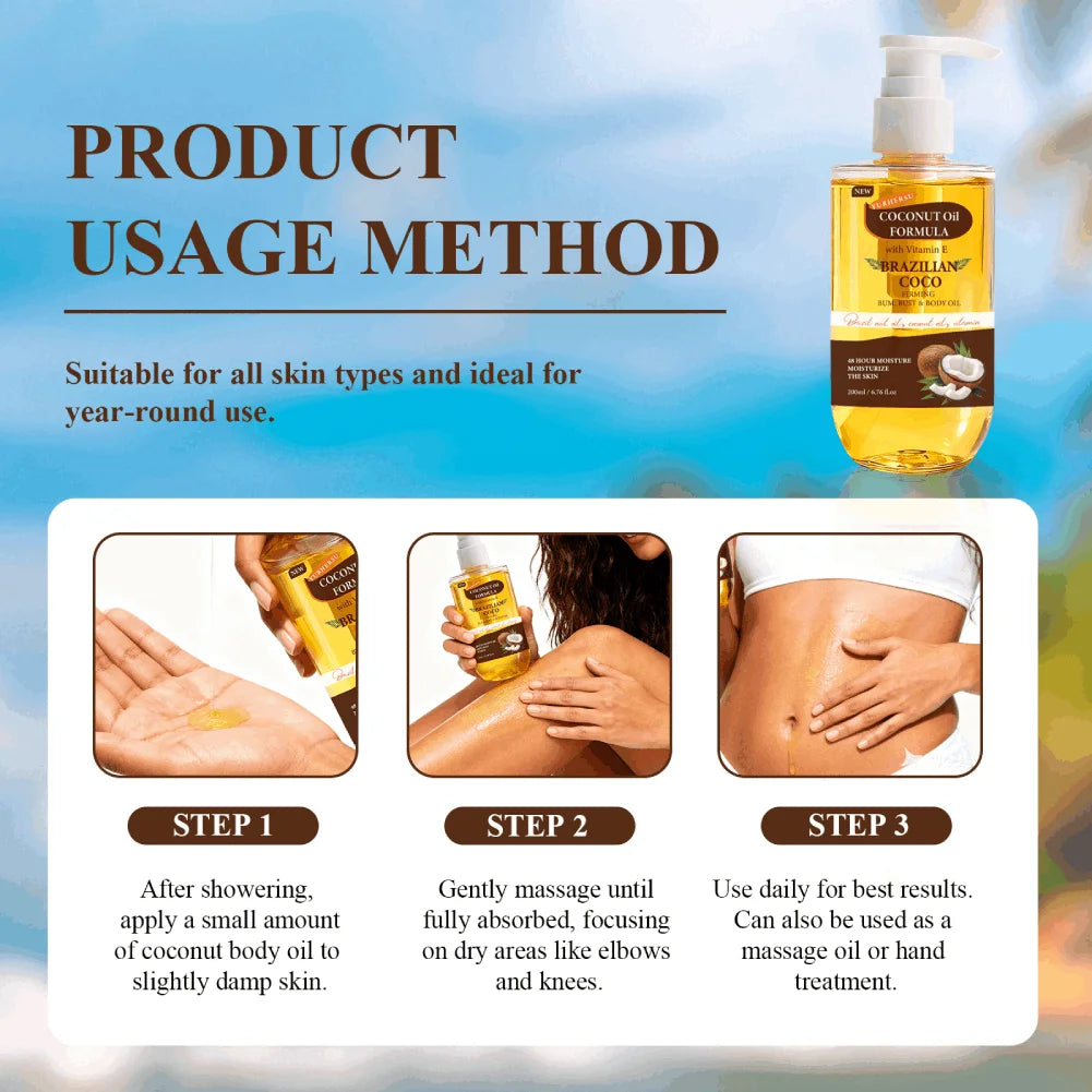 Brazilian Coconut & Vanilla Firming Body Oil – 192ml Firming Body Oil Oasis Select