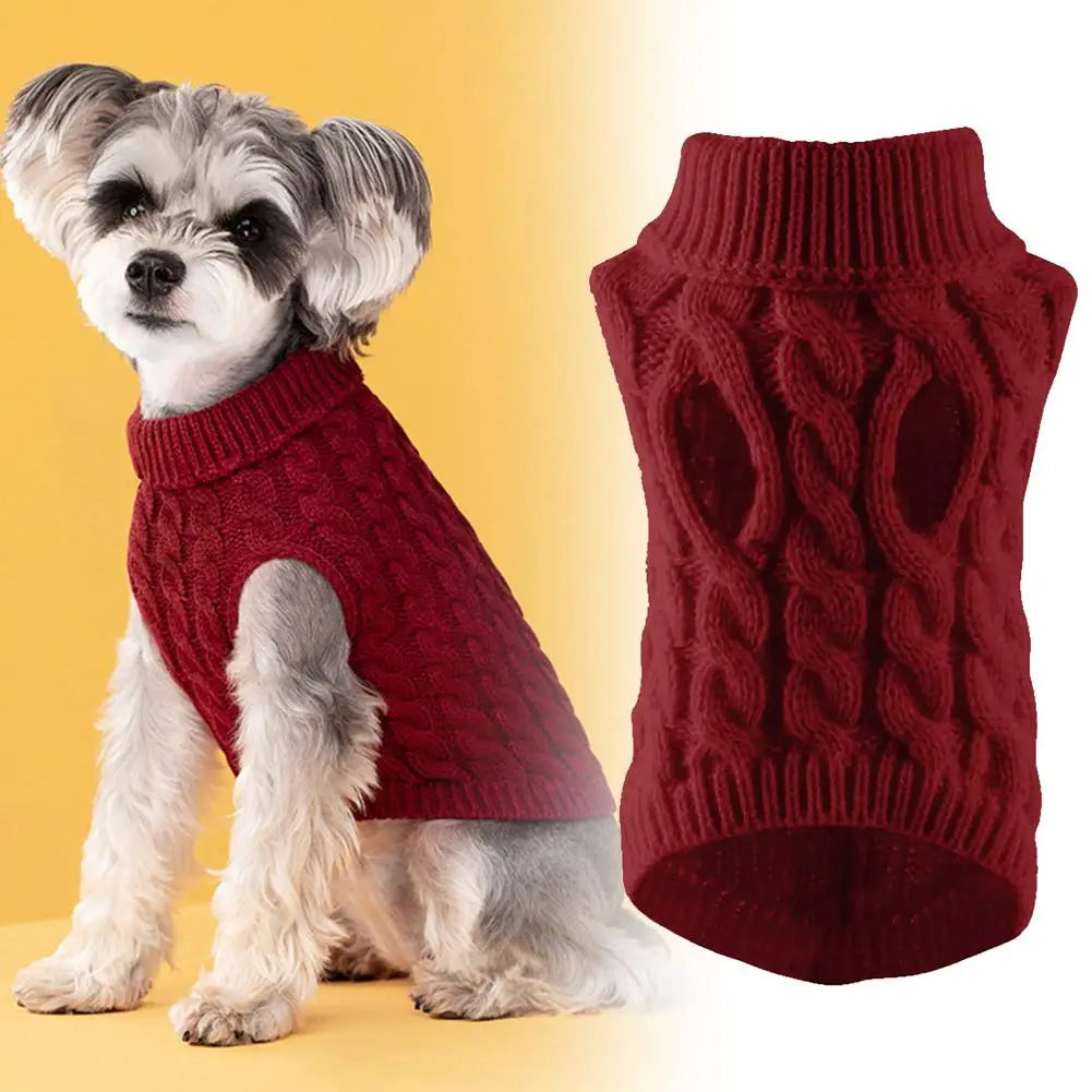 Turtleneck Knit Pet Sweater for Dogs & Cats | Winter Pullover
