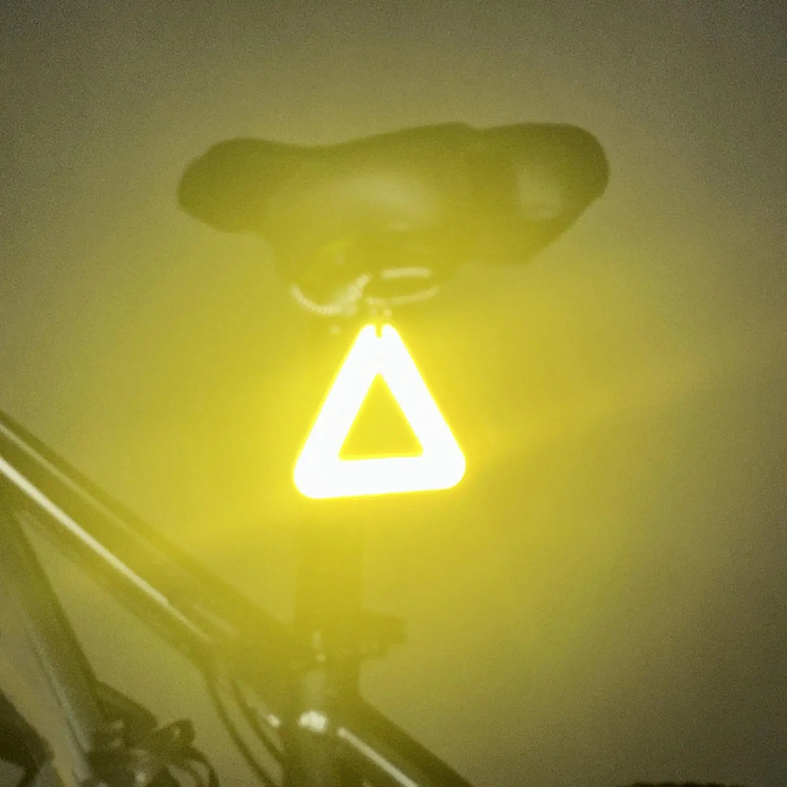 1PC Reflective Signs Triangle Signs Safety Warning For Bicycle Hanging Tag W Elastic Cord Bike Night Visible Riding Safety Oasis Select