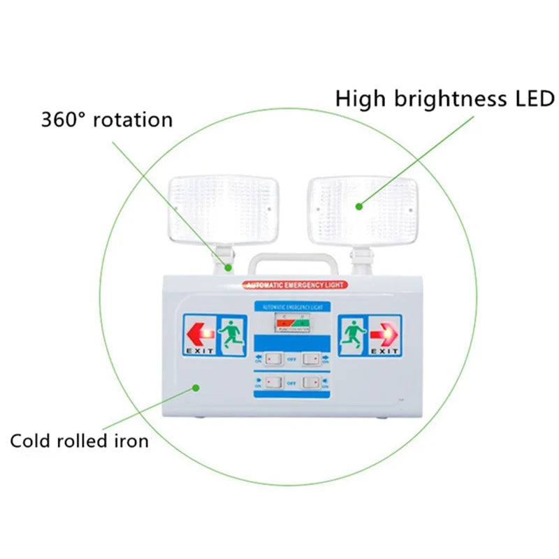 SHINEKNOT Dual Head LED Emergency Exit Light AC200-240V
