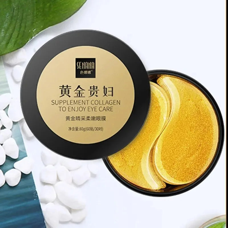 60pcs Golden Moisturizing Eye Mask Relieve Eye Fatigue Nourish Eye Area Collagen Crystal Eye Mask Korean Skin Care Masks Oasis Select