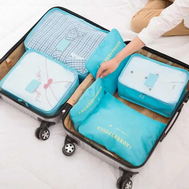 6PCS Large Travel Organizer Set Portable Luggage Storage Bags for Clothes Shoes Makeup Suitcase Packing Cubes for Travel Use Oasis Select