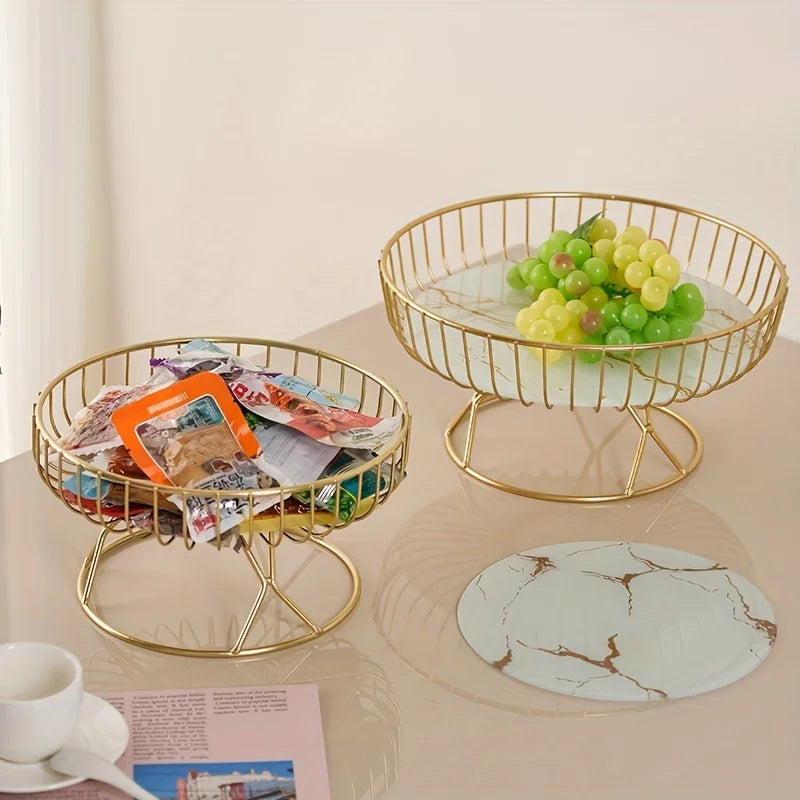 Light Luxury Fruit Plate, Creative Living Room Home Fruit Basket Afternoon Tea Candy Dessert Stand Snack Tray,Party Supplies Oasis Select