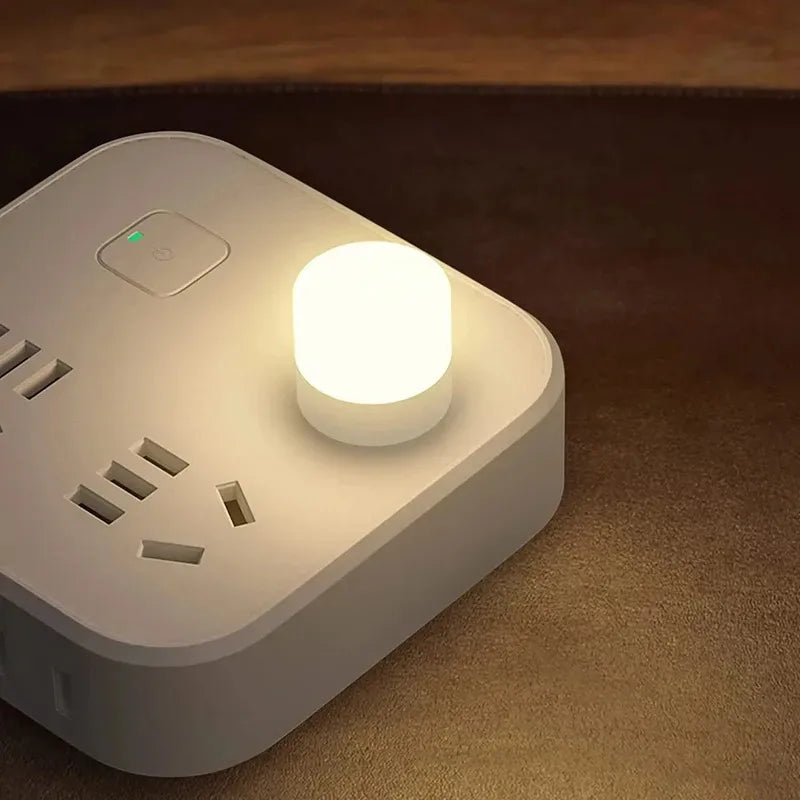 1-10pcs USB Night Light Mini LED Night Light USB Plug Lamp Power Bank Charging USB Book Lights Small Round Reading Oasis Select