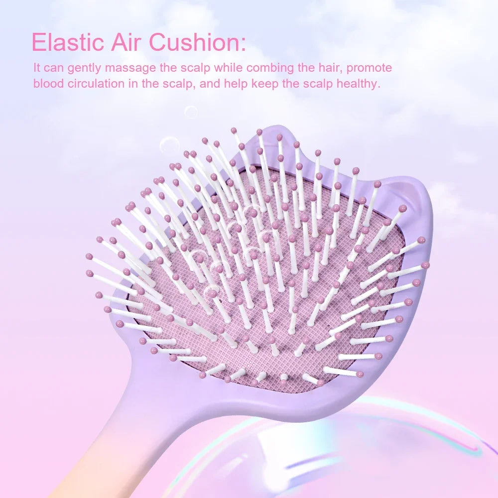 Cat Air Cushion Hairbrush – Detangling Scalp Massage Comb Air Cushion Hairbrush Oasis Select