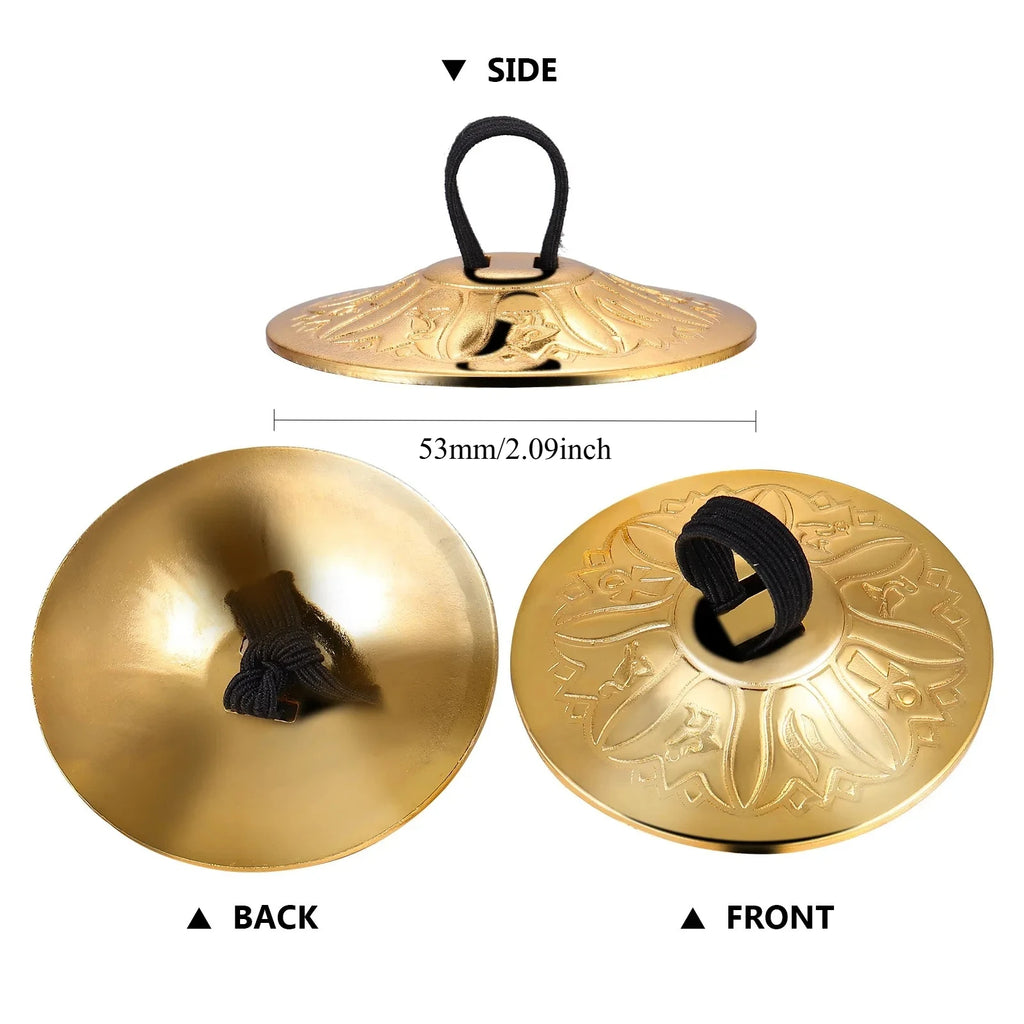 2pcs Copper Finger Cymbals Small Finger Cymbals Belly Dancing Mini Cymbals Musical Instrument Saucers Oasis Select