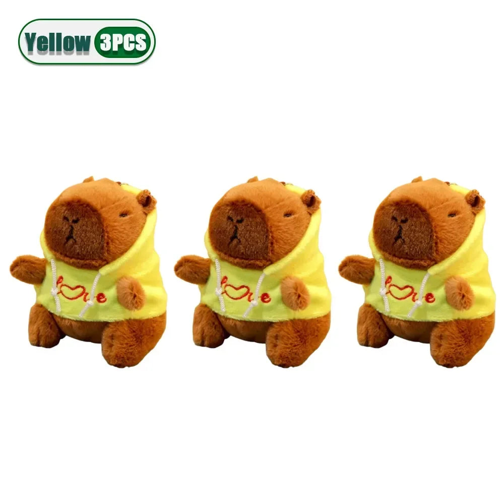 Cute Capybara Plush Pendant Water Dolphin Plush Toy Keychain Bag Charm Pendant Kids Birthday Gift Holiday Party Favor Accessorie Oasis Select Yellow-3PCS