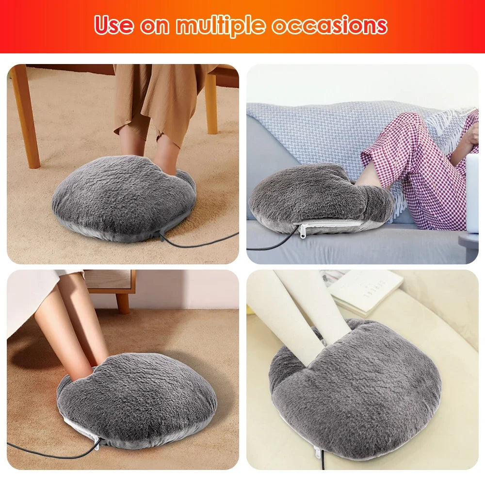 USB Electric Foot Warmer Pad – Plush Heated Mat for Desk & Home