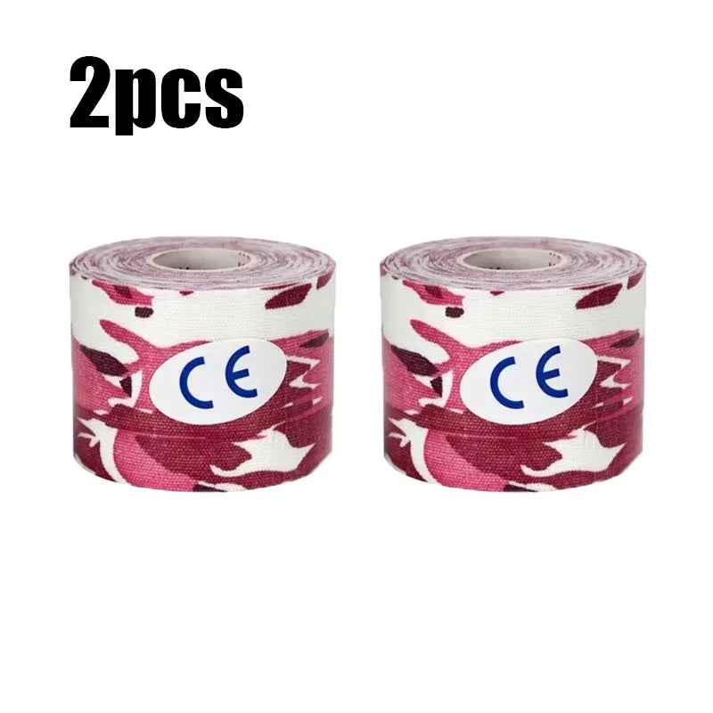 1/2/6pcs Kinesiology Tape Athletic Recovery Elastic Tape Kneepad Muscle Pain Relief Knee Pads Support For Gym Fitness Band Oasis Select 2pcs-Pink Camo 5cm