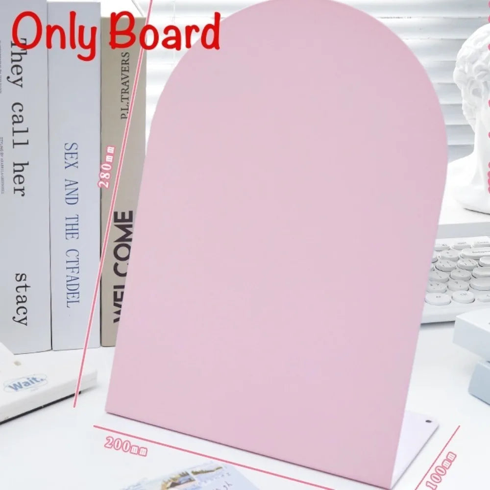 Metal Desktop Message Board Standing Plates Ornament Large Capacity Message Board Storage Board Decorative Oasis Select Pink
