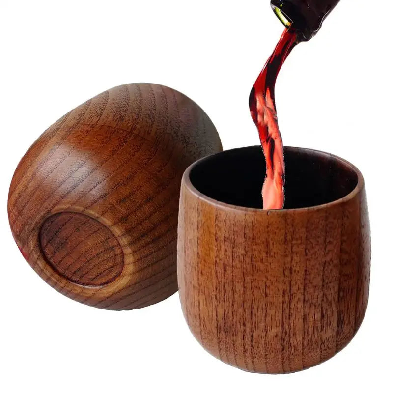 Wooden Whiskey Cup Bourbon Drinking Wooden Cup 2pcs Rustic Vintage Cool Bottle for Birthday Wedding Christmas Travel and Home Oasis Select