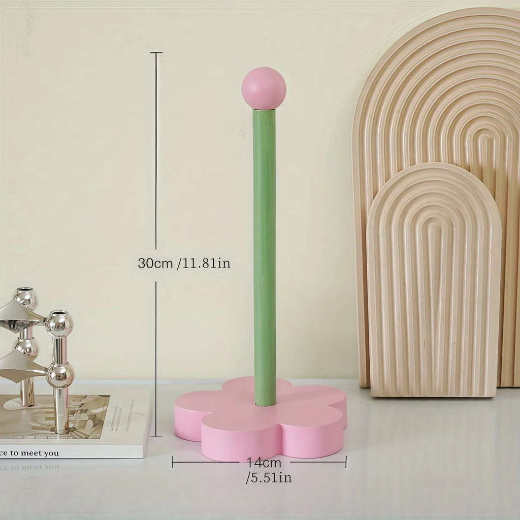 Bathroom Tissue Vertical Stand Paper Towel Storage Holder Wood Paper Towel TulipHolder Kitchen Roll Paper Towel Holder Oasis Select Flower-shaped base
