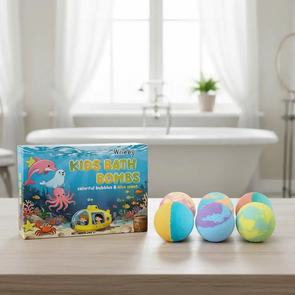 Kids Colorful Bath Bombs, Bath Color Fizzy Spa Balls Gift Set for Kids Bathtub Fun Relaxing Holiday Gift Toys for Kids Toddlers Oasis Select