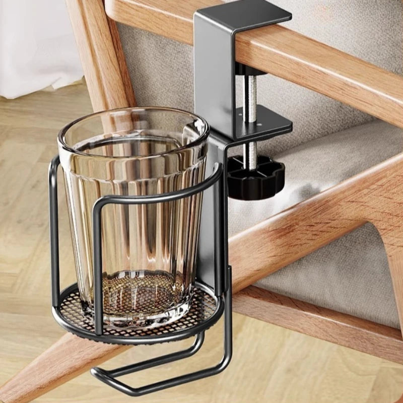 2-in-1 Adjustable Upgraded Table Clamp Cup Holder 360 Rotating No Drill Desk Edge Anti-spill Drink Rack Oasis Select