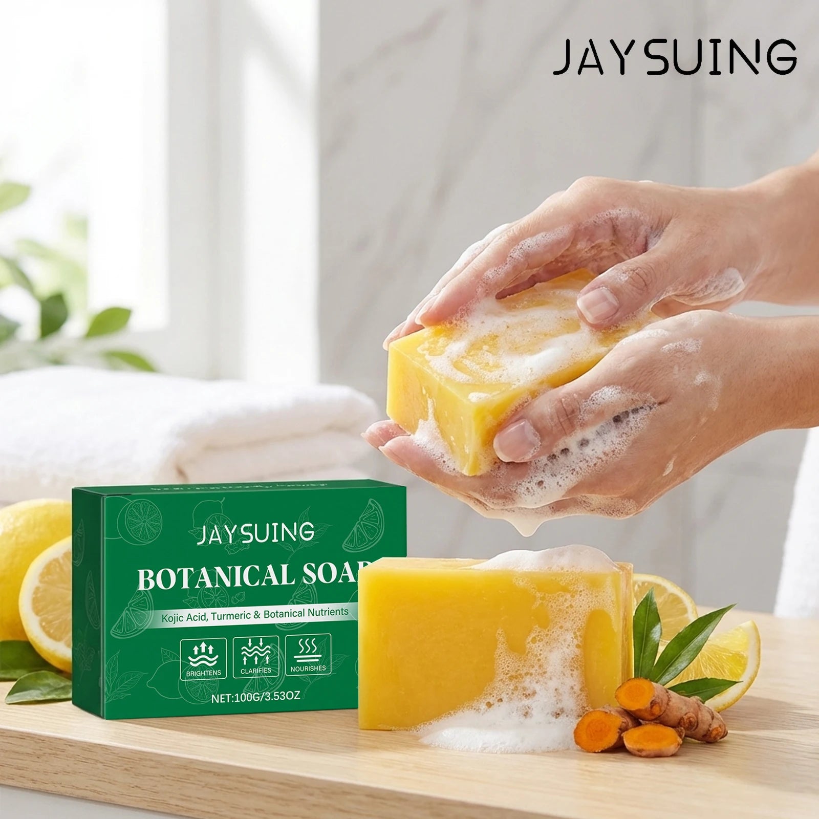 Jaysuing Turmeric Botanical Body Soap – Cleanse & Moisturize Botanical Bar Soap Oasis Select