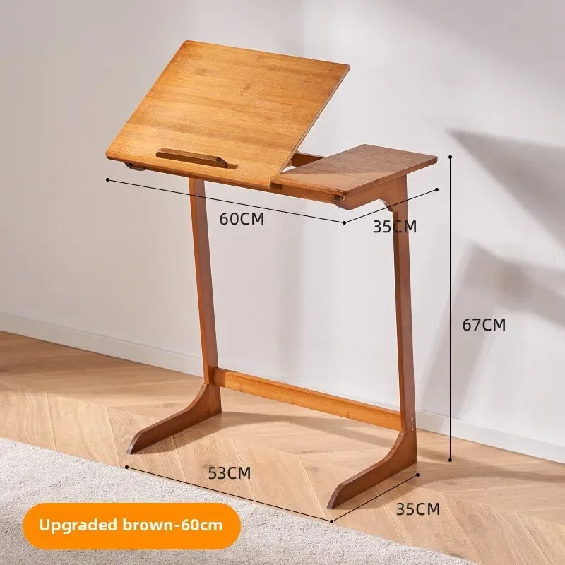 Multifunctional foldable computer small book table simple home student bedroom bed notebook sofa side a few teas Oasis Select Brown B-60