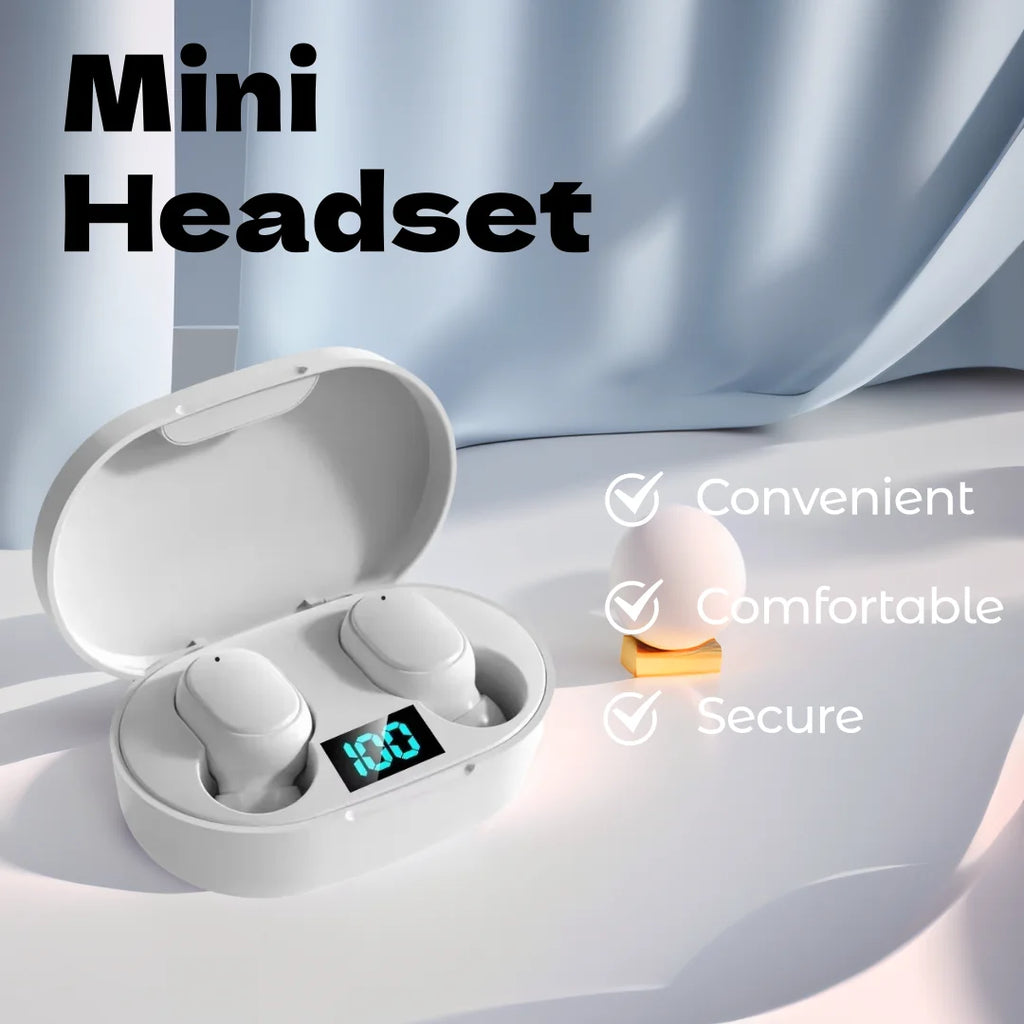 E6S Wireless Bluetooth Earphones TWS Bluetooth Headset Wireless Earbuds Noise Cancelling Earphones with Mic Headphones Sport Oasis Select White