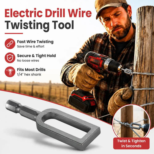 1/4" Hex Wire Twister Drill Attachment – Rebar Tie Wire Tool
