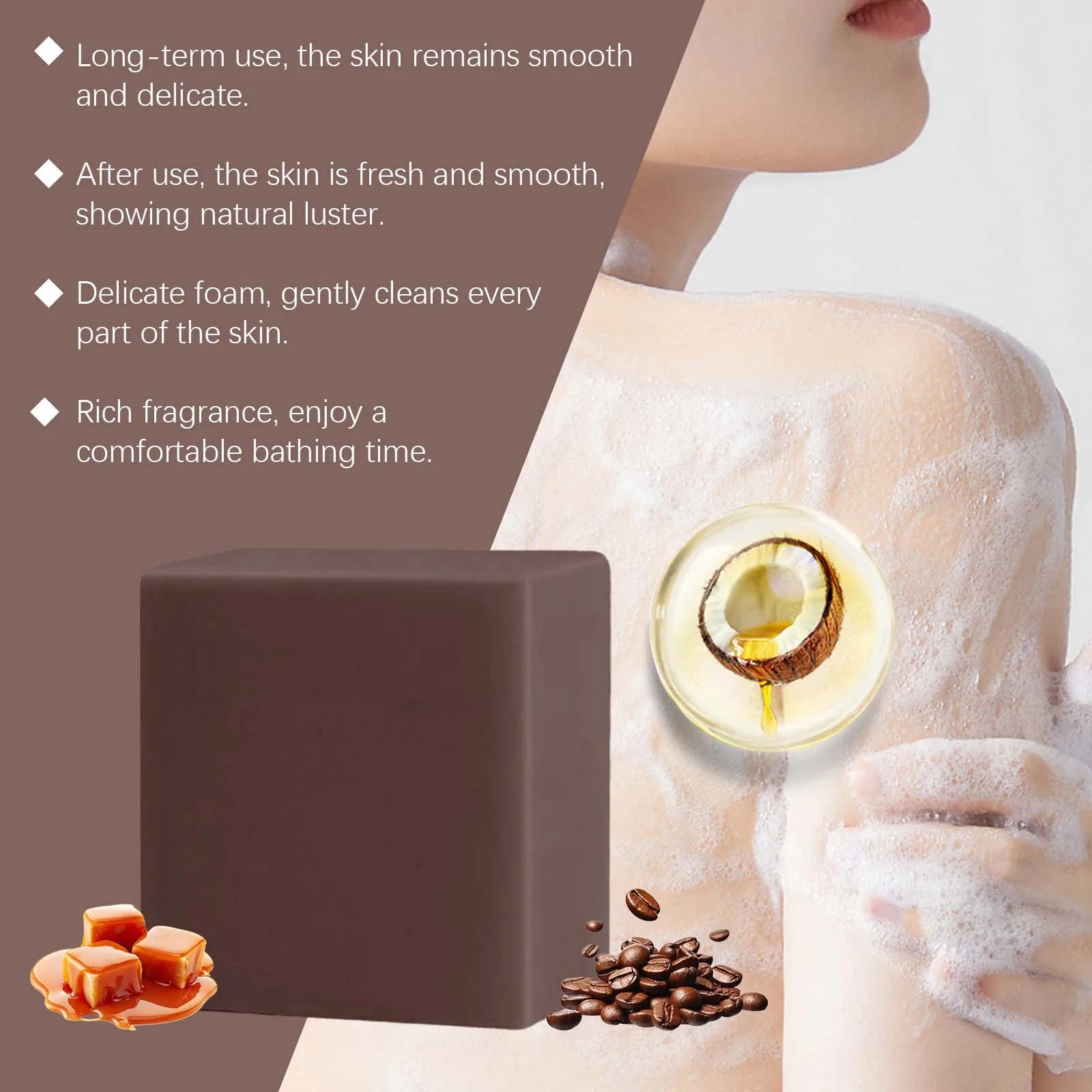 Coffee Skin-Nourishing Essential Oil Soap: Moisturizing, Water-Locking, Soothing for Sensitive Skin, with Rich & Dense Lather an Oasis Select