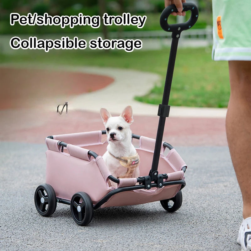 Small Pet Cart Dog Cat Teddy for Trips Pet Dog Cart Lightweight Folding Shopping Cart Dog Stroller Oasis Select