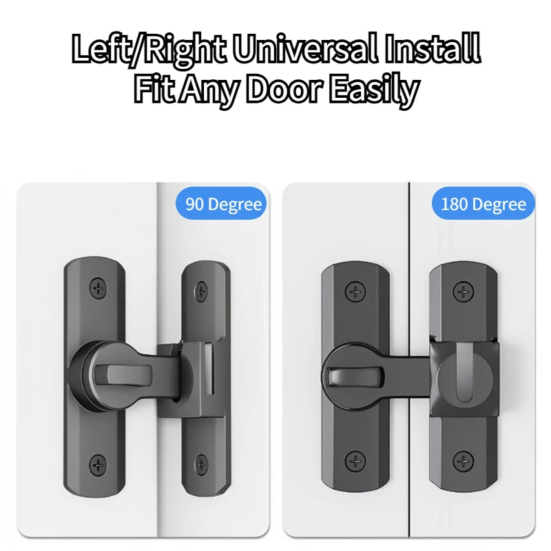 90/180 Degree Flip Door Lock Home Security Sliding Door Latch Small Gate Latches Hardware Anti-theft Lock Zinc Alloy Door Bolts Oasis Select