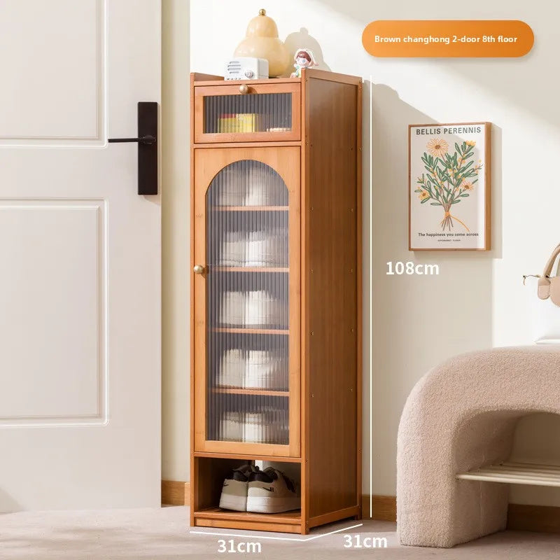 Shoe cabinet storage artifact space-saving indoor entrance small narrow shoe rack 2025 new dust-proof storage cabinet Oasis Select Brown eight-drawer