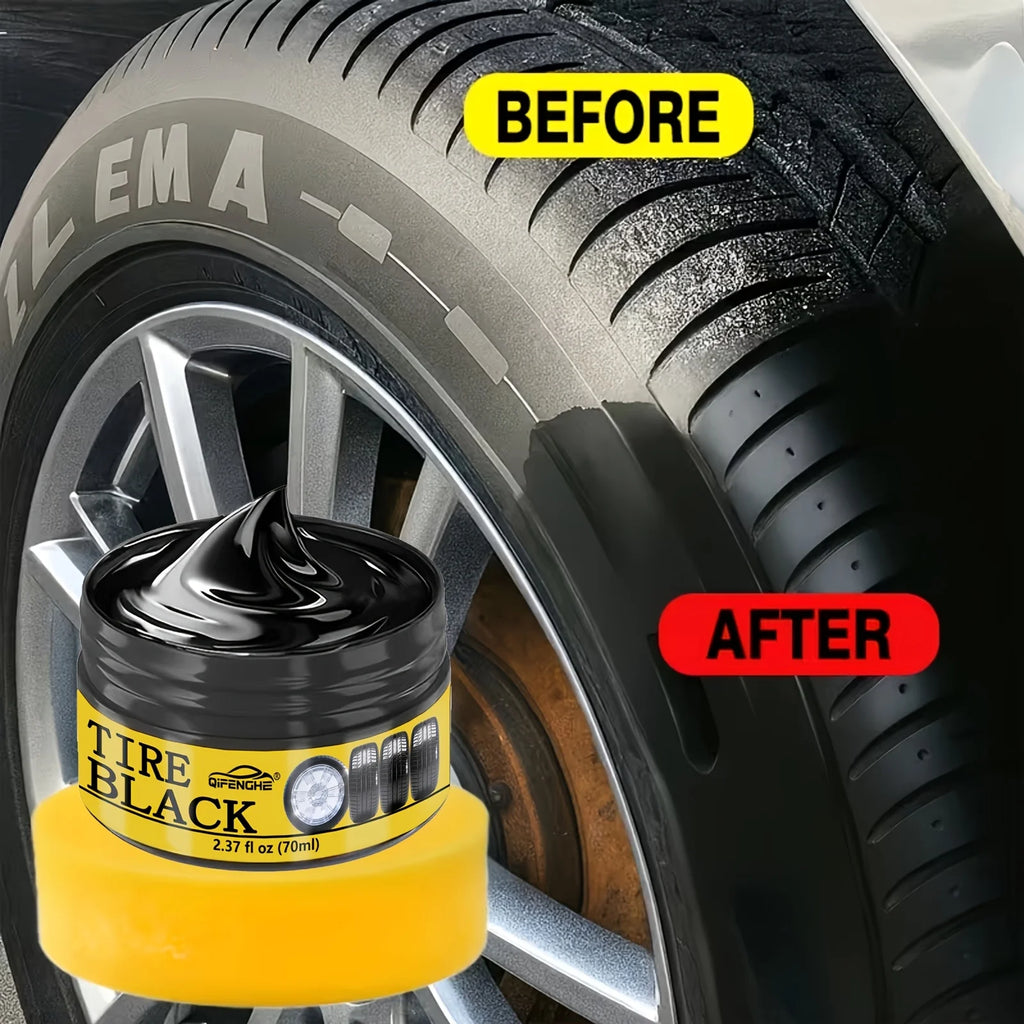 Tire Shine Paste 2.37oz – Glossy Black, Waterproof Formula Tire Shine Paste Oasis Select