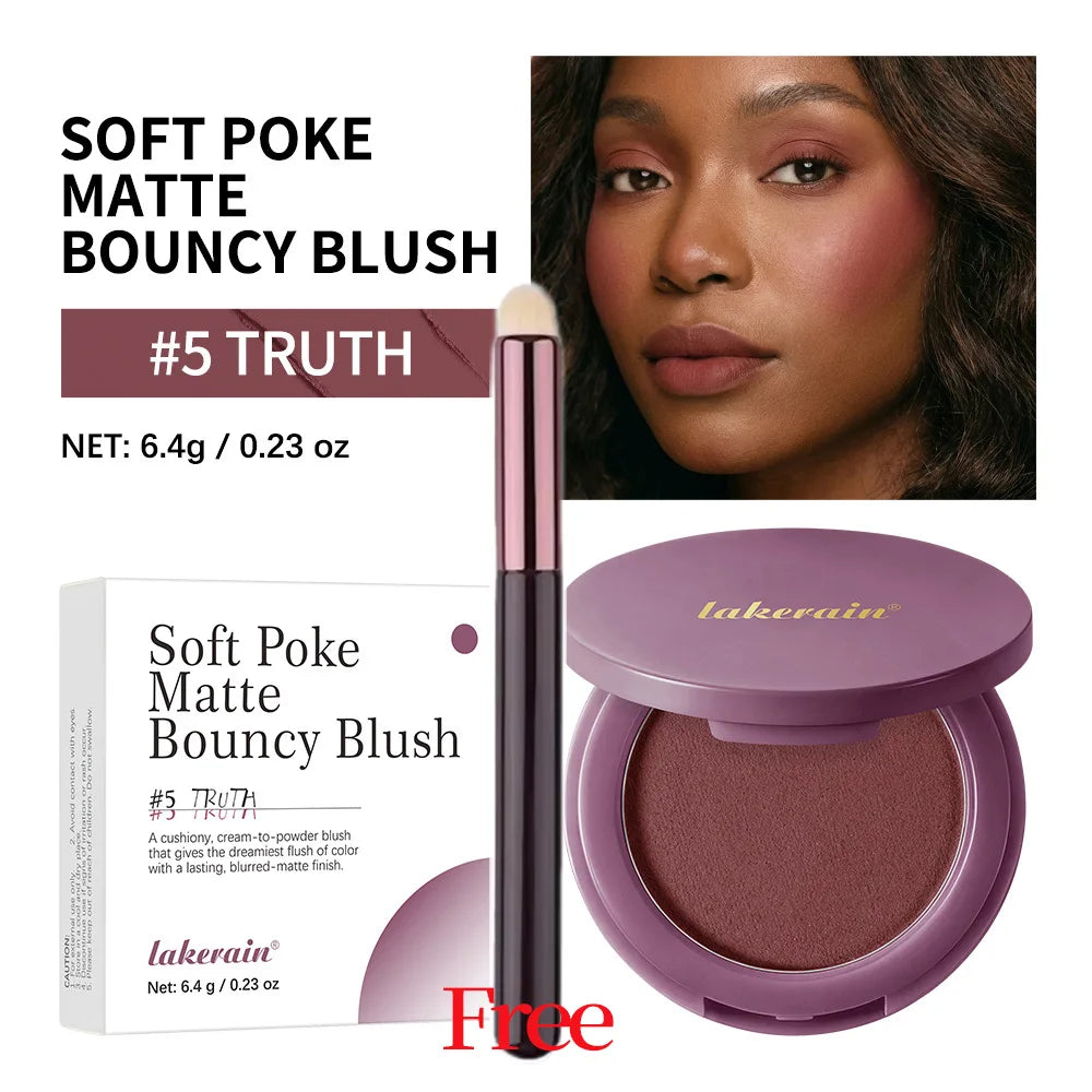 Lakerain Soft Poke Matte Blush Palette with Free Brush Matte Blush Palette Oasis Select 05 Truth
