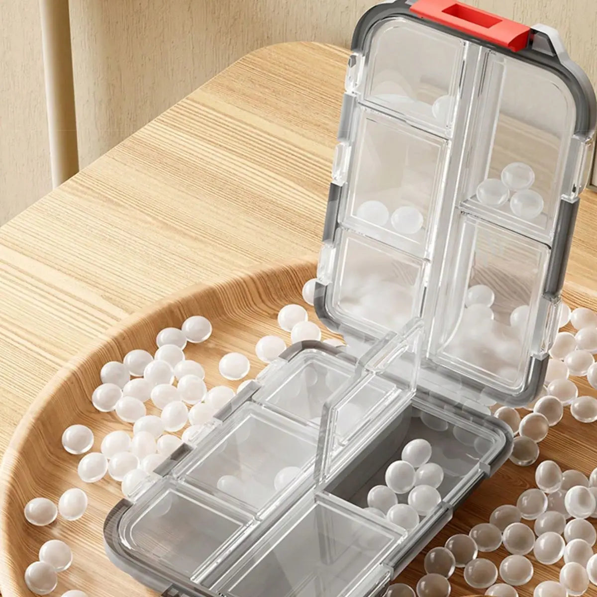 1pc 10 Compartment Pill Box Portable Double Compartment Pill Organiser Oasis Select