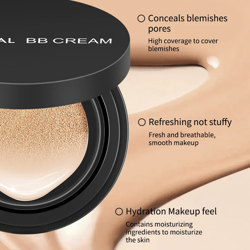 OCHEAL BB Cream Air Cushion Full Coverage Waterproof Long-lasting Concealer Cushion Compact Face Makeup Foundation CC Cream Oasis Select