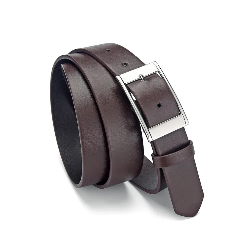 New Luxury Belt for Men PU Leather Belt Metal Pin Buckle High Quality Famous Brand Designer Waist Strap Belts for Jeans Men Belt Oasis Select