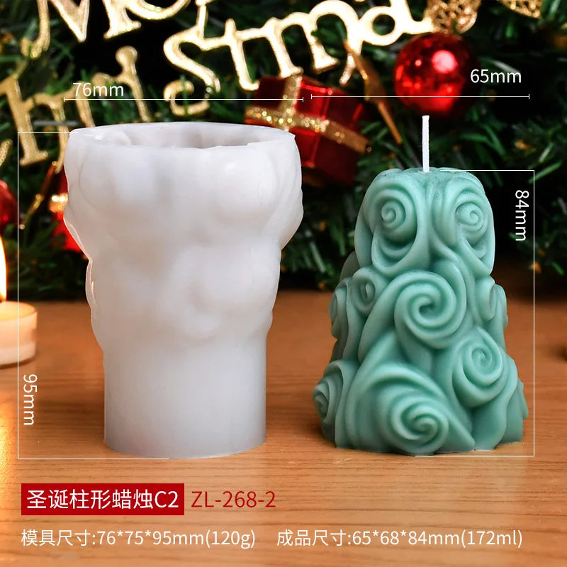 Christmas cylinder aromatherapy candle silicone mold DIY handmade Christmas gift diffuser stone mold Oasis Select C1 ZL-268-2