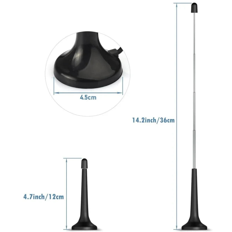 DAB FM TV Receiver with Pull Rod Antenna Hifi AV Stereo Amplifier Suction Cup Antenna for Clear Radio Reception Oasis Select
