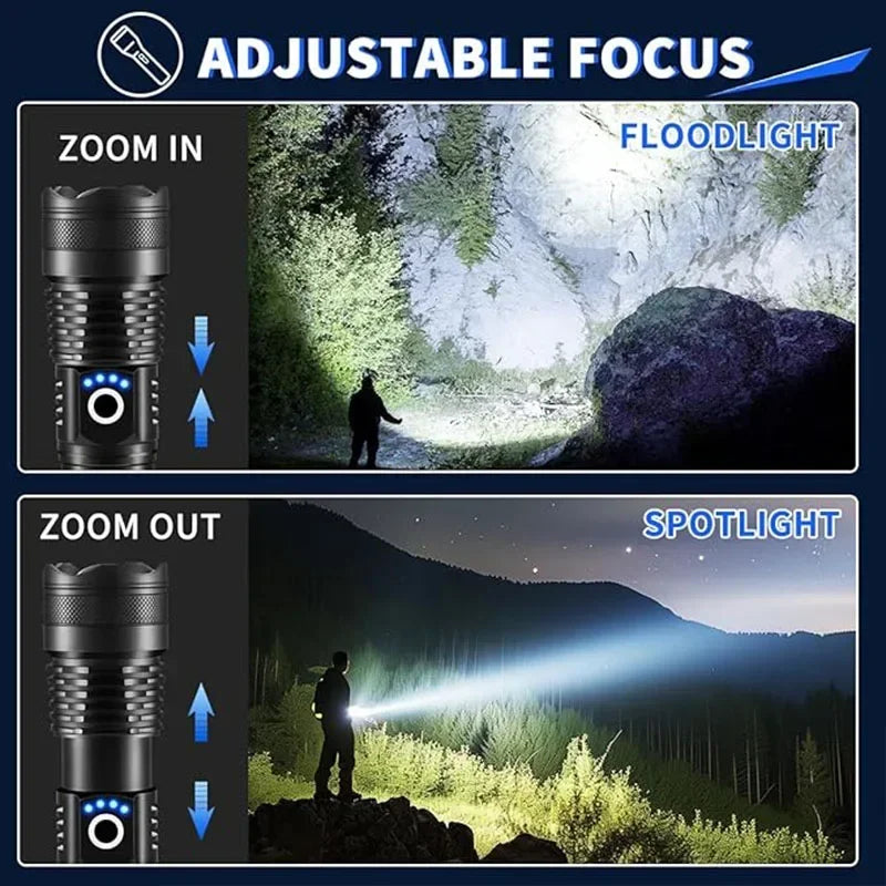 USB Rechargeable LED Flashlights High Lumens Super Bright Tactical Handheld Flash Light Zoomable,Waterproof Emergency Lantern Oasis Select