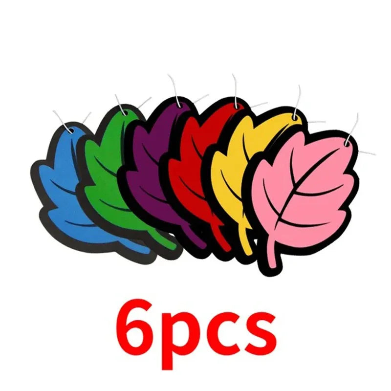 1/2/3/4Pcs Car Air Freshener Natural Scented Tea Paper Auto Hanging Vanilla Perfume Fragrance Leaf Shape Car Interior Oasis Select