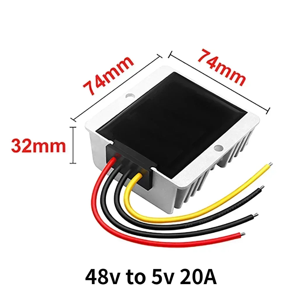 48v to 5v 5A-20A Regulator DC-DC Buck Converter 48 Volt to 5 Volt Step-down Buck Module Power Supply Voltage Reducer for Cars Oasis Select 48v to 5v 20A 48V 5V