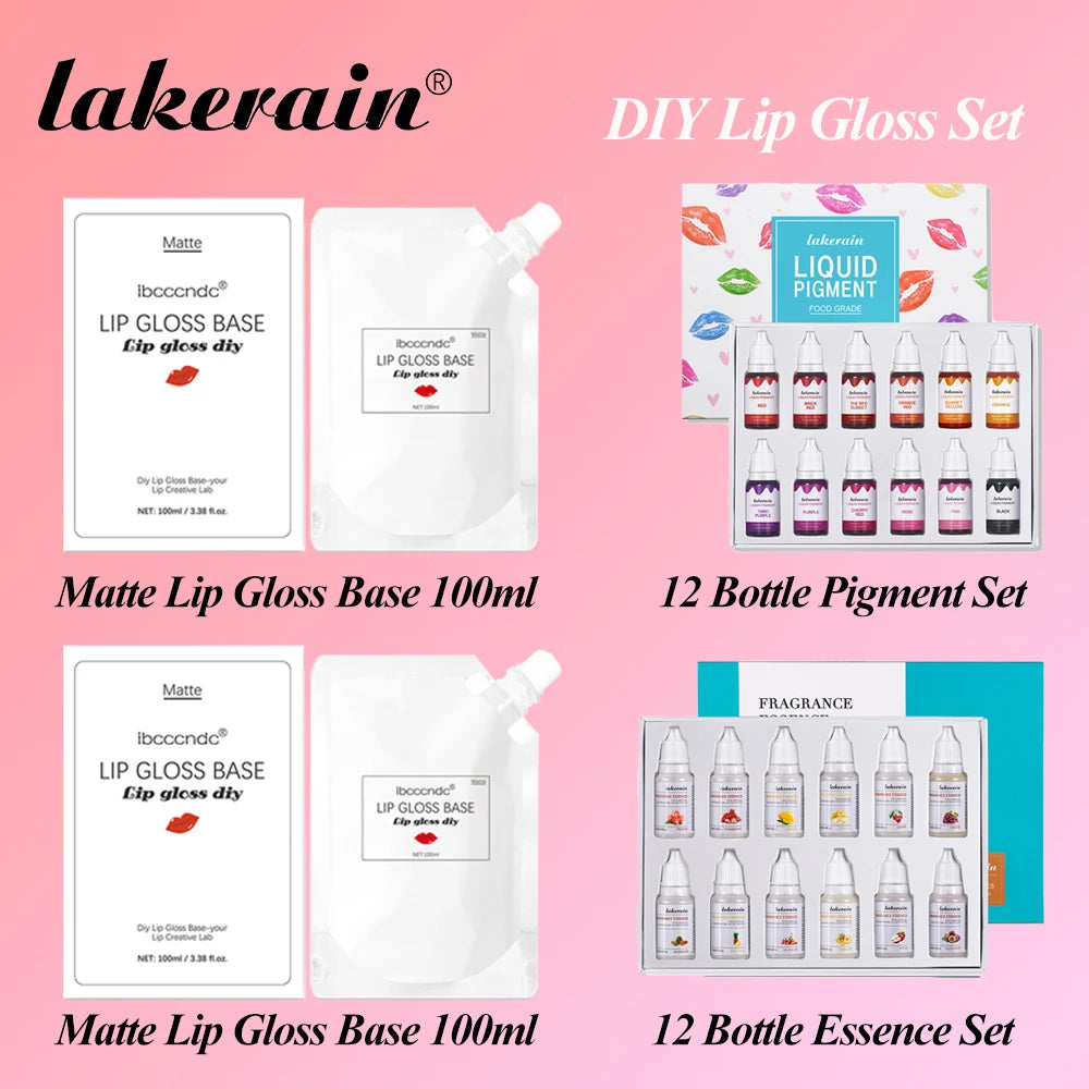 DIY Lip Gloss Base Kit With Clear Lip Gloss Base Lip Safe Color Pigments Flavoring Oil DIY Lip Gloss for Beginners Cosmetic Kit Oasis Select DIY Lip Gloss Kit