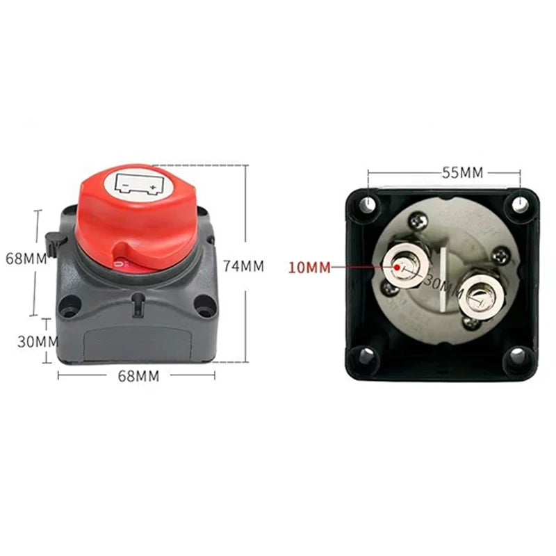 Marine Boat Car Battery Disconnect Switch 48V 24V 12V 2-Position Cut Off M10 275A Oasis Select