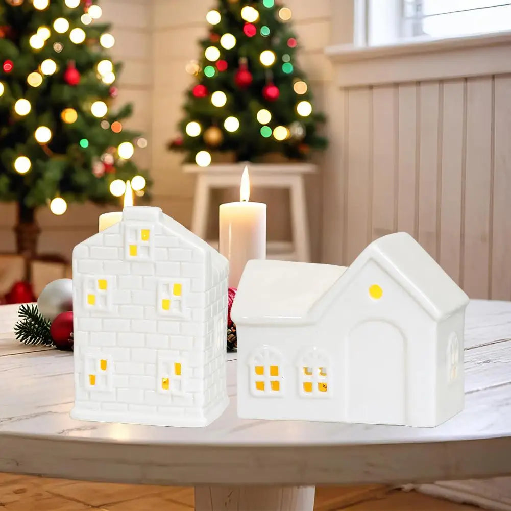 LED Ceramic Christmas Village House | Handmade Holiday Ornament
