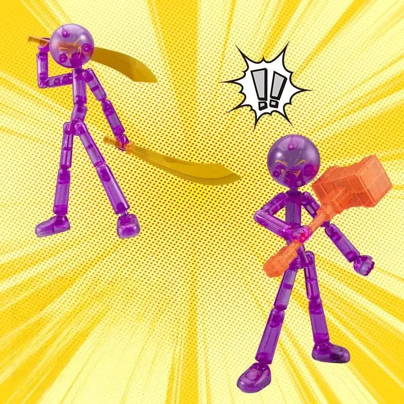 3D Printed Stickman Mannequin Action Figure, Novelty Multi-Jointed Assembled Robot Toy Set Oasis Select A4