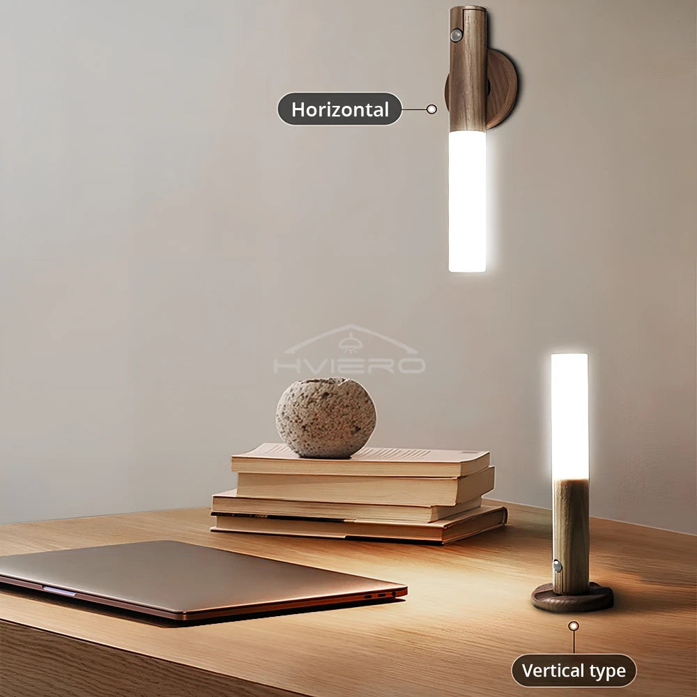 HVIERO Motion Sensor LED Night Light | USB Rechargeable Wall Lamp