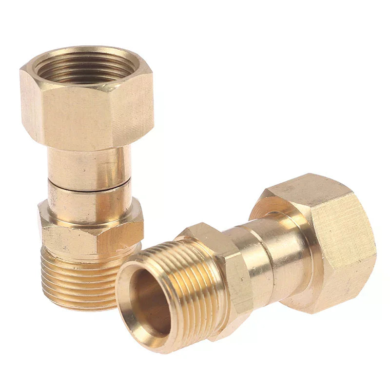 360 Degree Rotation Hose Sprayer Connector Brass High Pressure M22 14mm Thread Washer Swivel Joint Connector Hose Fitting Oasis Select