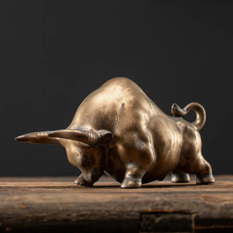 Ceramic Fengshui Buffalo Small Ornaments To Attract Wealth Chinese Style Home Desktop Decoration Zodiac Ox Gifts Oasis Select B Bronze