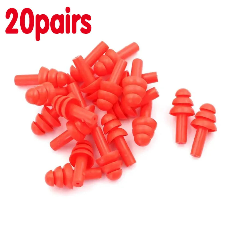 10/30 Pairs Silicone Ear Plugs Sound Insulation Ear Protector Anti Noise Snore Comfortable Sleeping Earplugs For Noise Reduction Oasis Select 20pairs Red